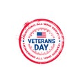 Veteran Day Grunge Rubber Stamp On White Background, Usa Holiday Retro Badge