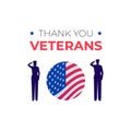 Veteran day holiday banner template. Vector flat illustration. Royalty Free Stock Photo
