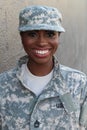 Veteran Female African American Soldier Smiling Royalty Free Stock Photo