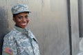 Veteran Female African American Soldier Smiling Royalty Free Stock Photo