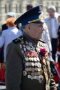 A veteran of the Great Patriotic War on Red Square during the celebration of the Victory Day on Red Square in Moscow. Royalty Free Stock Photo