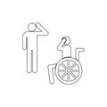Veteran, handicap, wheelchair outline icon. Can be used for web, logo, mobile app, UI, UX