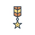 Color illustration icon for Veteran, expert and military