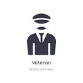 veteran icon. isolated veteran icon vector illustration from army and war collection. editable sing symbol can be use for web site