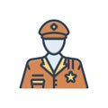 Color illustration icon for Veteran, long serving and adroit