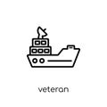 veteran icon. Trendy modern flat linear vector veteran icon on w