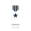 Veteran icon vector. Trendy flat veteran icon from army and war collection isolated on white background. Vector illustration can