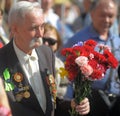 Veteran with medals victory parade on May 9