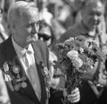 Veteran with medals victory parade on May 9