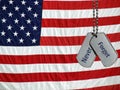 Veteran's tribute on dog tags Royalty Free Stock Photo