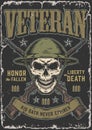 Veteran soldier vintage colorful flyer