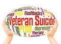 Veteran Suicide word cloud hand sphere concept