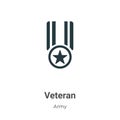 Veteran vector icon on white background. Flat vector veteran icon symbol sign from modern army collection for mobile concept and