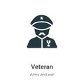 Veteran vector icon on white background. Flat vector veteran icon symbol sign from modern army and war collection for mobile