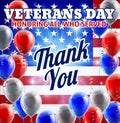 Veterans Day American Flag And Balloons Design Royalty Free Stock Photo