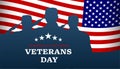 Veterans day with American flag, modern design Royalty Free Stock Photo