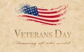 Veterans Day background with grunge effect