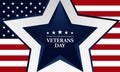 Veterans Day Background Poster. November 10. With USA flag, and copy space area. Premium and luxury illustration vector design