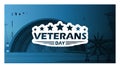 Veterans day banner. Military airport in the background. Vector illustration.