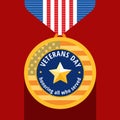 Veterans day flat medal