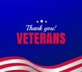 Veterans day greeting card or web banner template. Thank you! - Vector Royalty Free Stock Photo