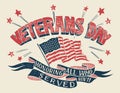 Veterans Day hand-lettering poster Royalty Free Stock Photo