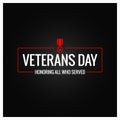 Veterans day logo design background Royalty Free Stock Photo