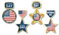 Veterans day logo set, realistic style