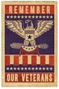 Veterans day stamp poster