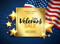 Veterans day sale banner template design. Vector Royalty Free Stock Photo