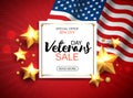 Veterans day sale banner template design. Vector Royalty Free Stock Photo