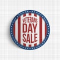 Veterans Day Sale round realistic Badge