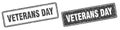 Veterans day stamp set. veterans day square grunge sign