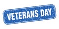 veterans day stamp. veterans day square grungy isolated sign.