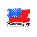 Veterans day with USA flag background. Memorial day poster design. Honoring all who served