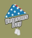 Veterans Day. USA flag symbol of mourning and grief for fallen s Royalty Free Stock Photo