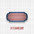 Veterans Day USA patriotic Label