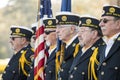 Veterans of Foreign Wars Color Guard present American Flag on Veteran`s Day Celebration