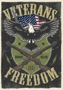 Veterans freedom colorful vintage poster