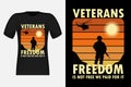 Veterans Freedom Vintage Retro T-Shirt Design Royalty Free Stock Photo