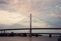 Veterans' Glass City Skyway Bridge Royalty Free Stock Photo