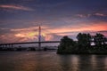 Veterans Glass City Skyway Bridge at Sunset Royalty Free Stock Photo