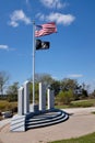 Veterans Memorial With American and MIA Flags Royalty Free Stock Photo