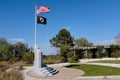 Veterans Memorial With American and MIA Flags Royalty Free Stock Photo