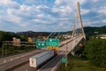 Veterans Memorial Bridge - US Route 22 - Ohio River - Weirton, West Virginia and Steubenville, Ohio Royalty Free Stock Photo