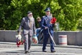 Veterans, patriot, ortodox and comunist picefully celebrate Victory day in Kiev. 9th of may 2014.