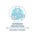 Veterans protection concept icon