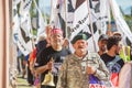 Veterans and Supporters at Border Protest March Royalty Free Stock Photo