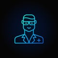 Veterinarian doctor blue vector icon