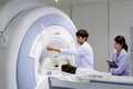 Veterinarian doctor working in MRI room Royalty Free Stock Photo